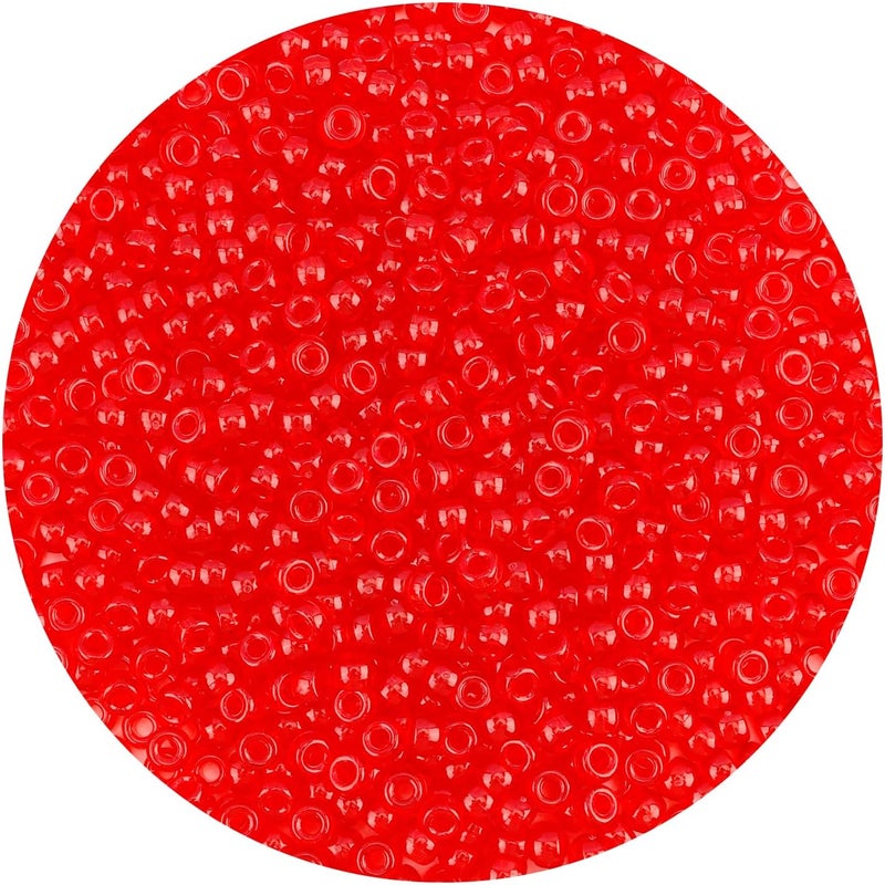 anpiwshjo Pony 1100 Pcs Plastic Beads for Crafts, Hair Beads for Braids (Trans-Red) - Image 1